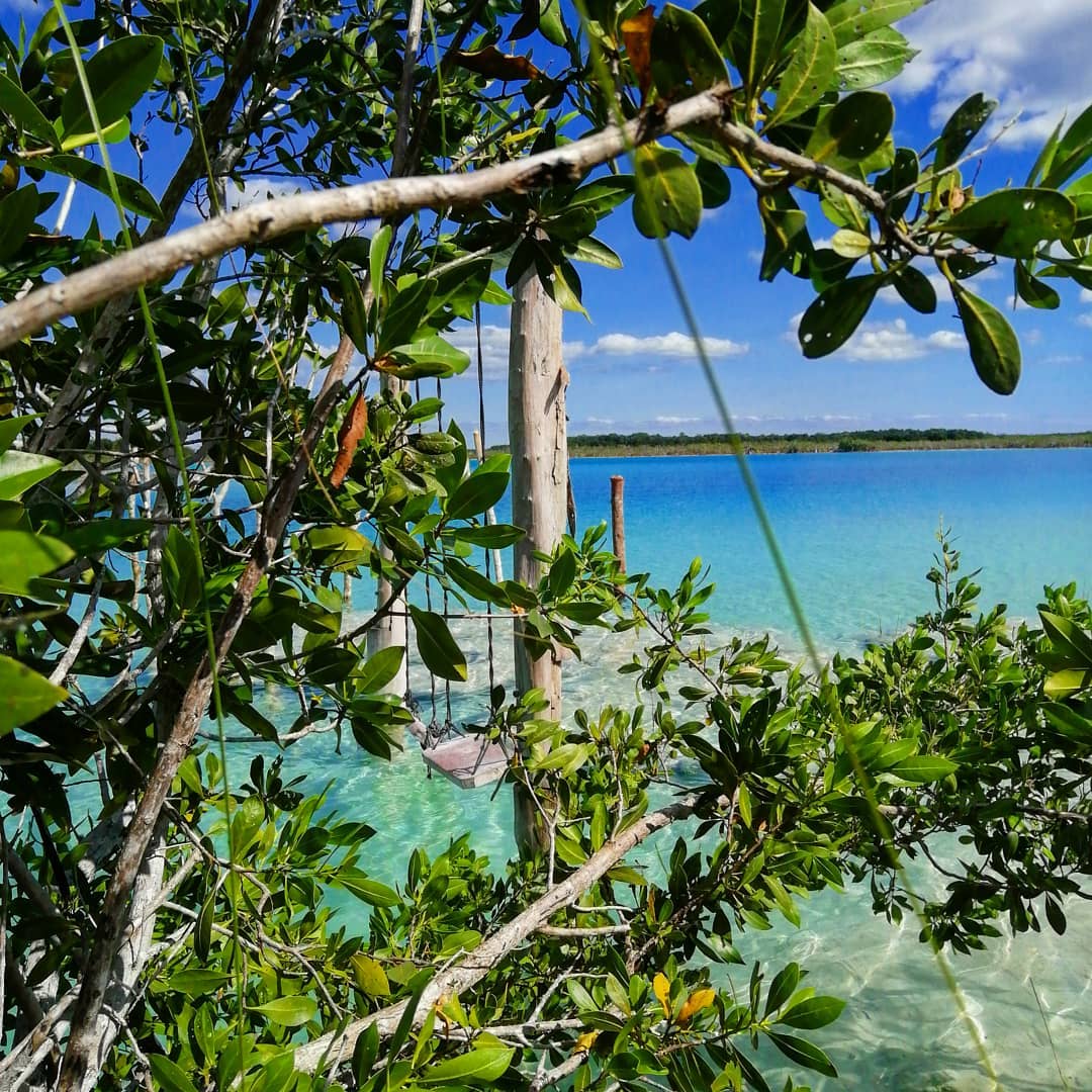 Laguna de Bacalar vista desde el manglar